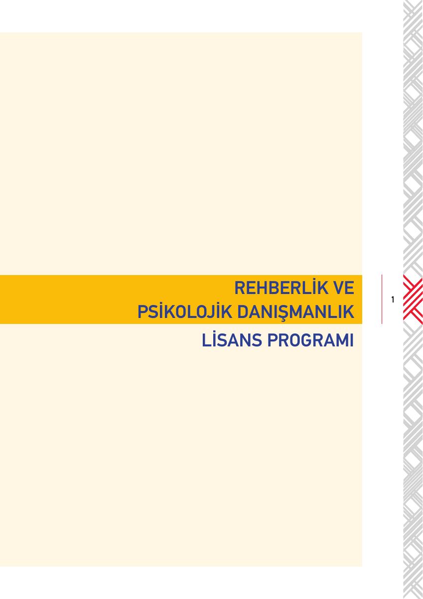 Rehberlik ve Psikolojik Danışmanlık Lisans Programı ve Ders İçerikleri — gerçek ilk sayfa
