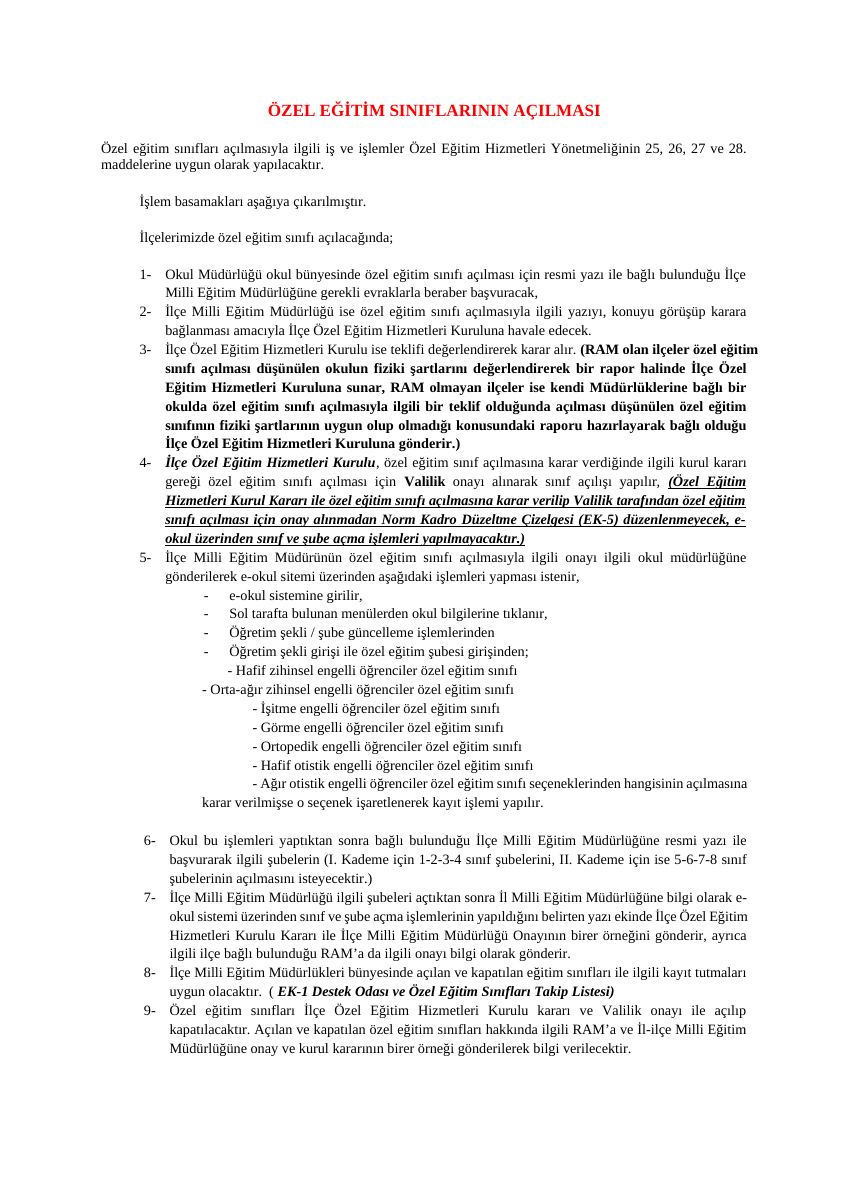 Özel Eğitim Sınıfı Açmak İstiyorum — gerçek ilk sayfa