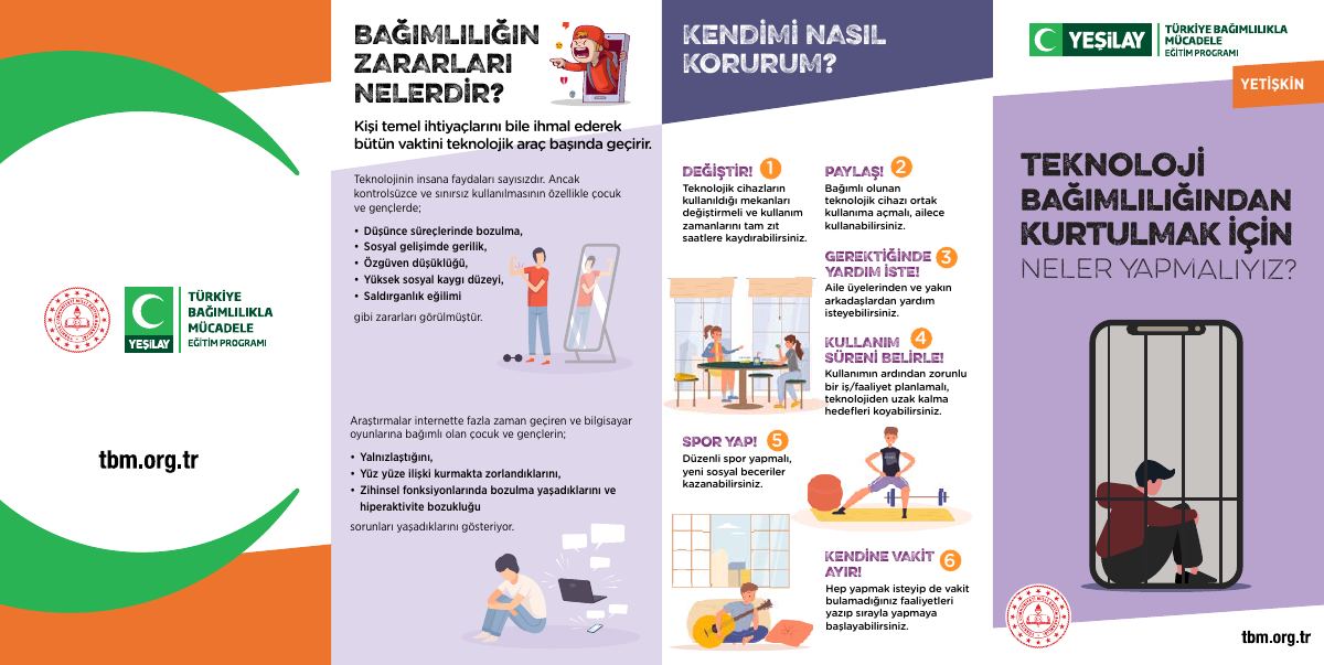 TEKNOLOJİ BAĞIMLILIĞI VELİ BROŞÜRÜ — gerçek ilk sayfa