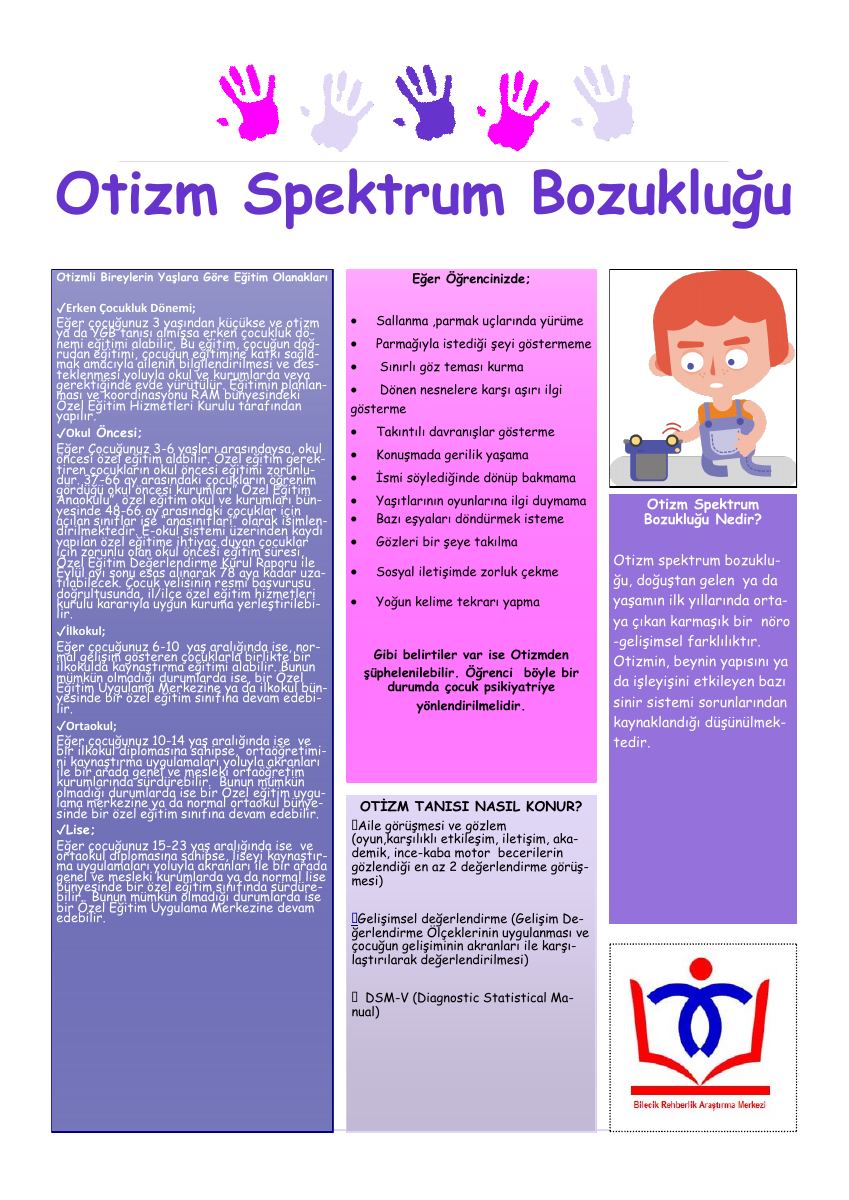 Otizm Spektrum Bozukluğu — gerçek ilk sayfa