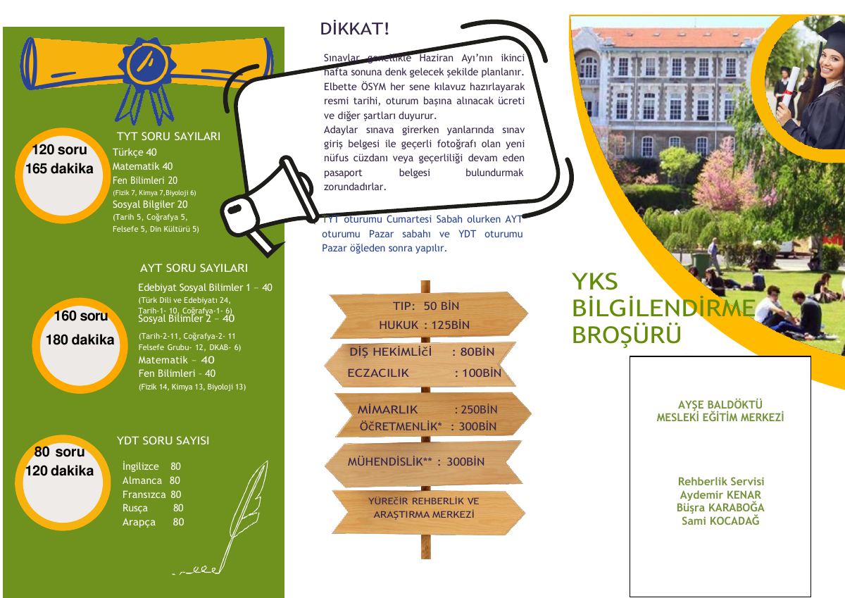 YKS BİLGİLENDİRME BROŞÜRÜ — gerçek ilk sayfa