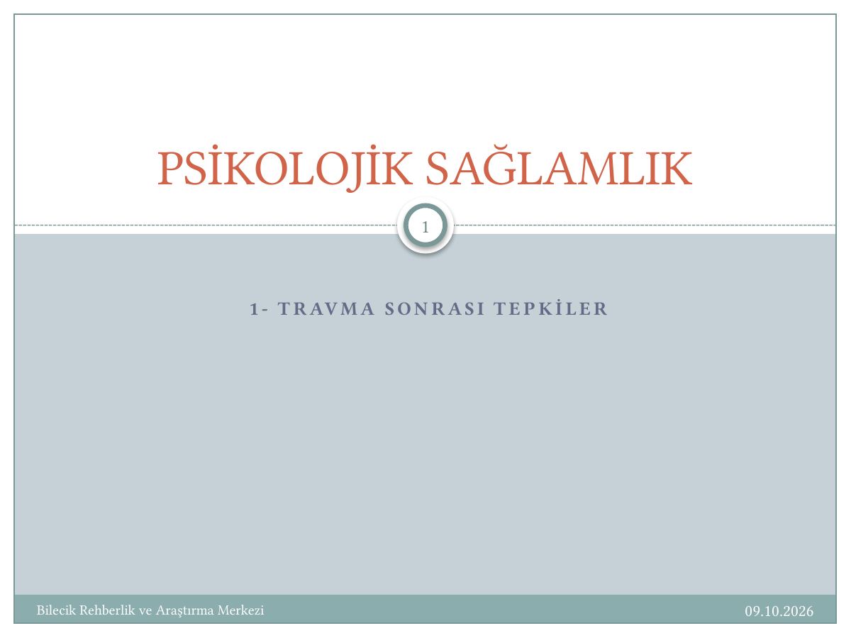 Travma Sonrası Tepkiler — gerçek ilk sayfa