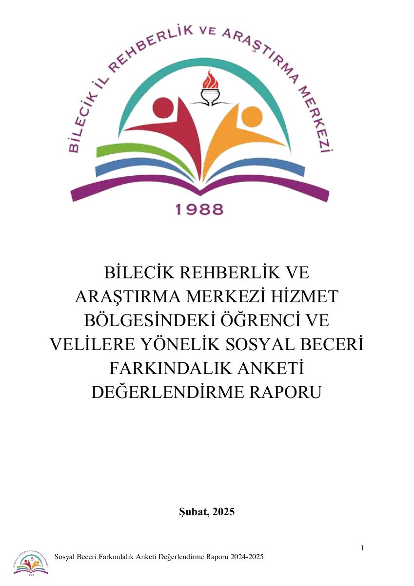 Sosyal Beceri Farkındalık Anketi Değerlendirme Raporu — gerçek ilk sayfa