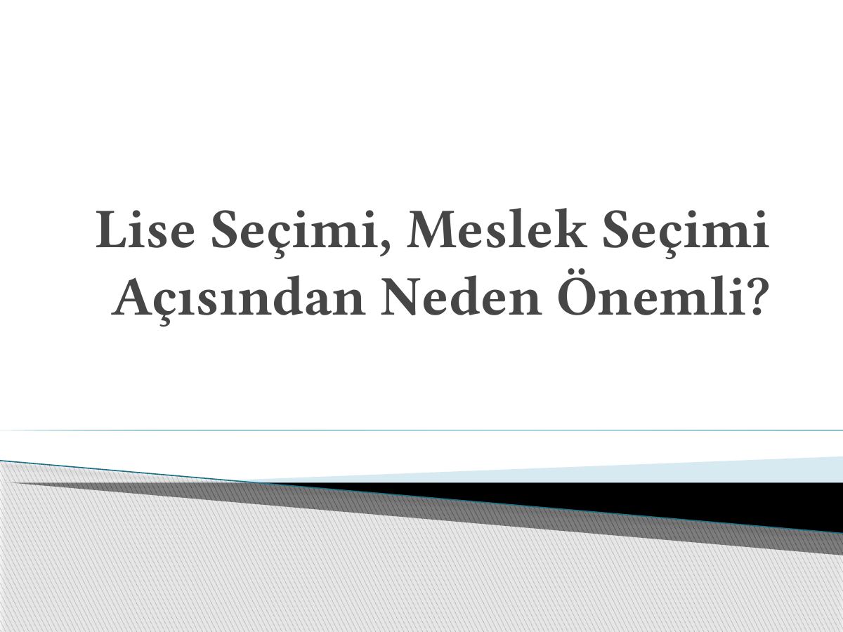 Lise Seçimi, Meslek Seçimi Açısından Neden Önemli — gerçek ilk sayfa