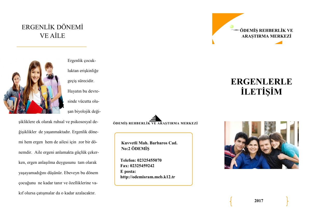 Ergenlerle İletişim — gerçek ilk sayfa