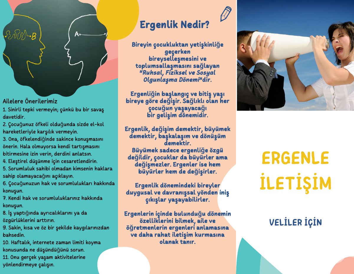 Ergenle İletişim Veli Broşürü — gerçek ilk sayfa