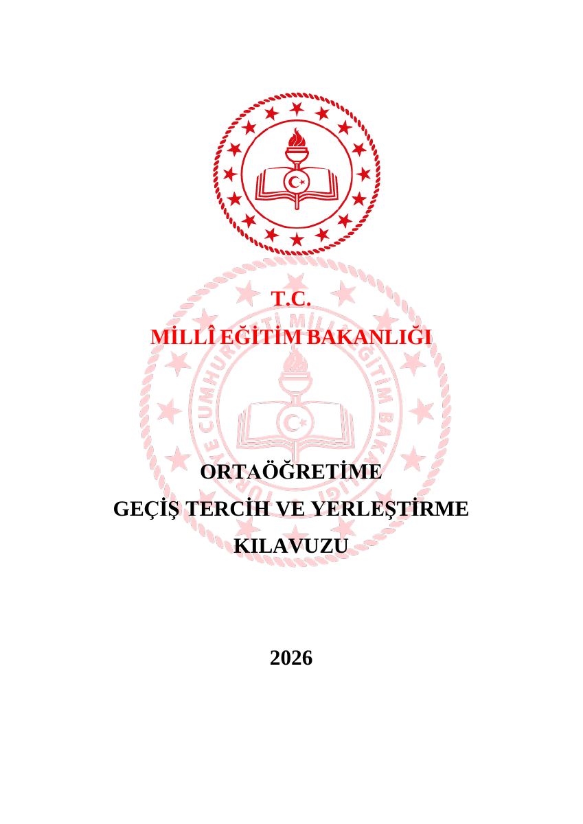 LGS Tercih ve Yerleştirme Kılavuzu 2026 — gerçek ilk sayfa