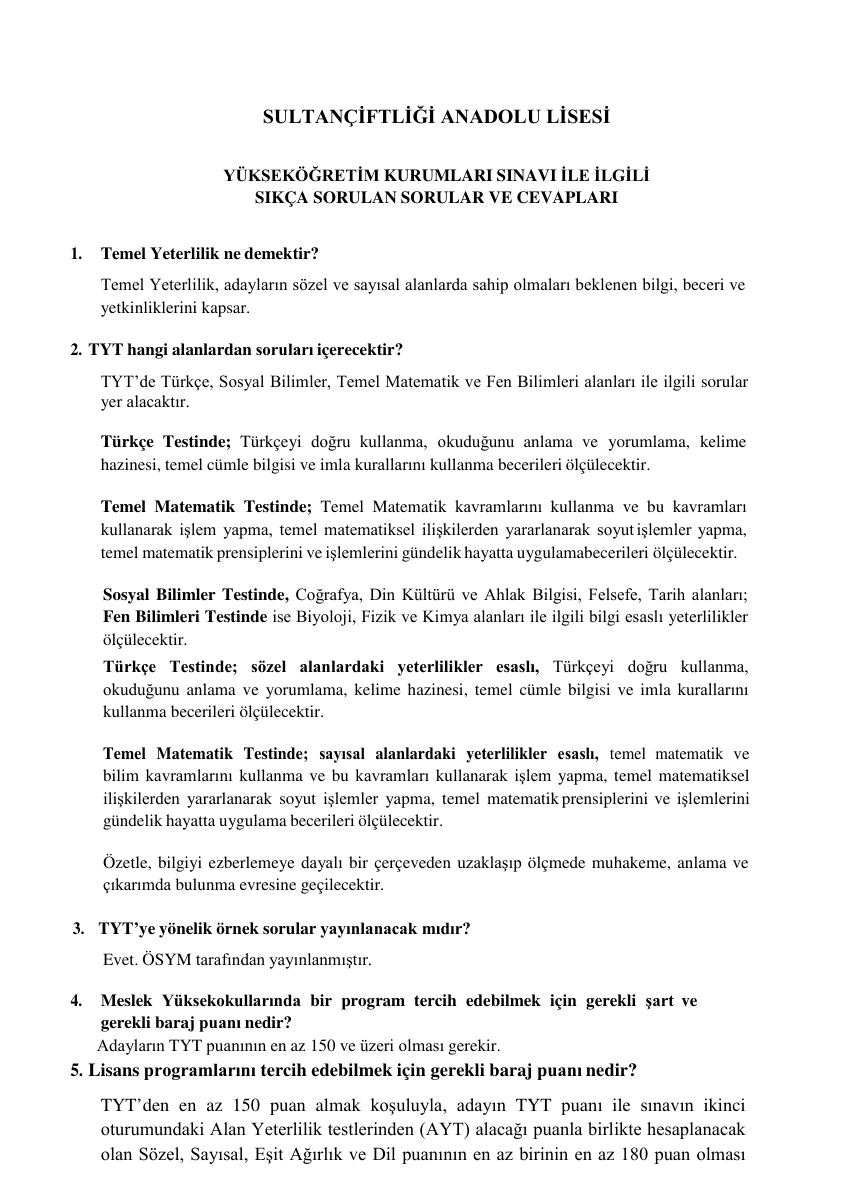YKS TYT-AYT Nedir? — gerçek ilk sayfa
