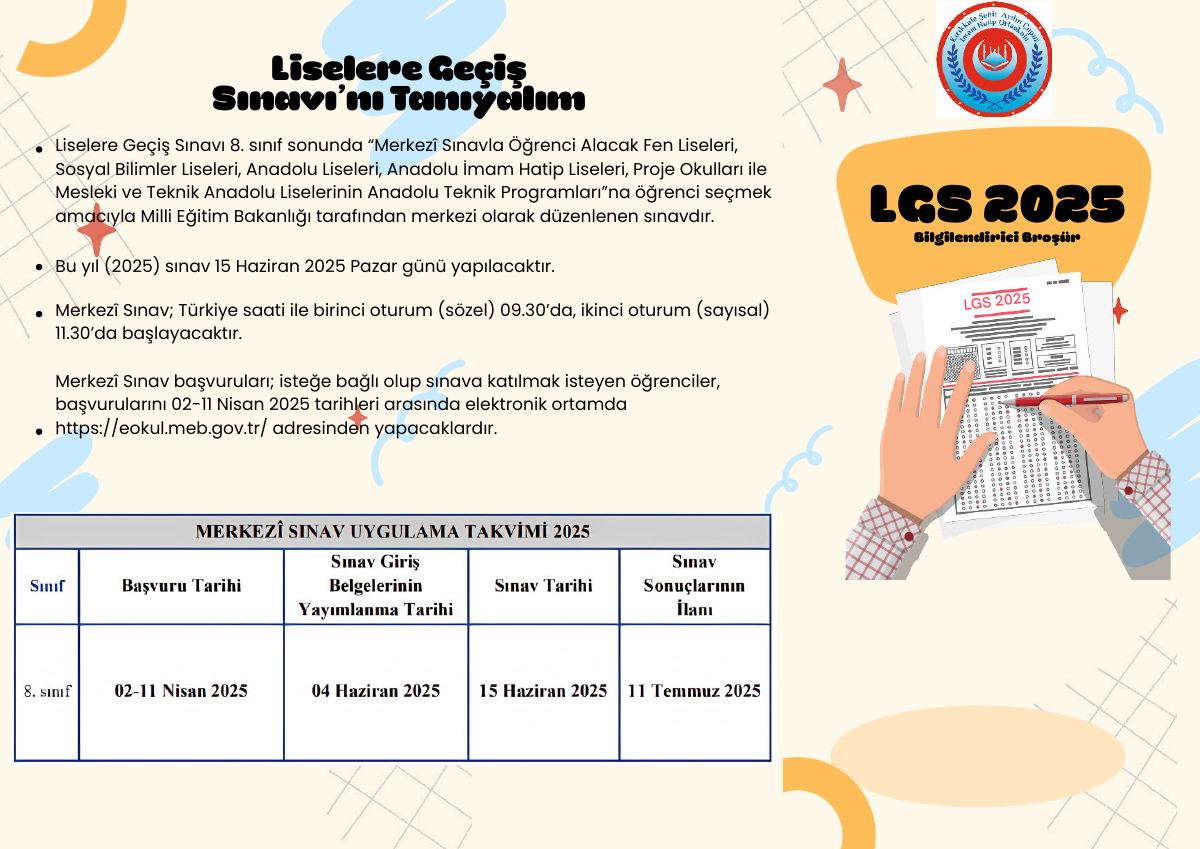 LGS 2025 Bilgilendirici Broşür — gerçek ilk sayfa