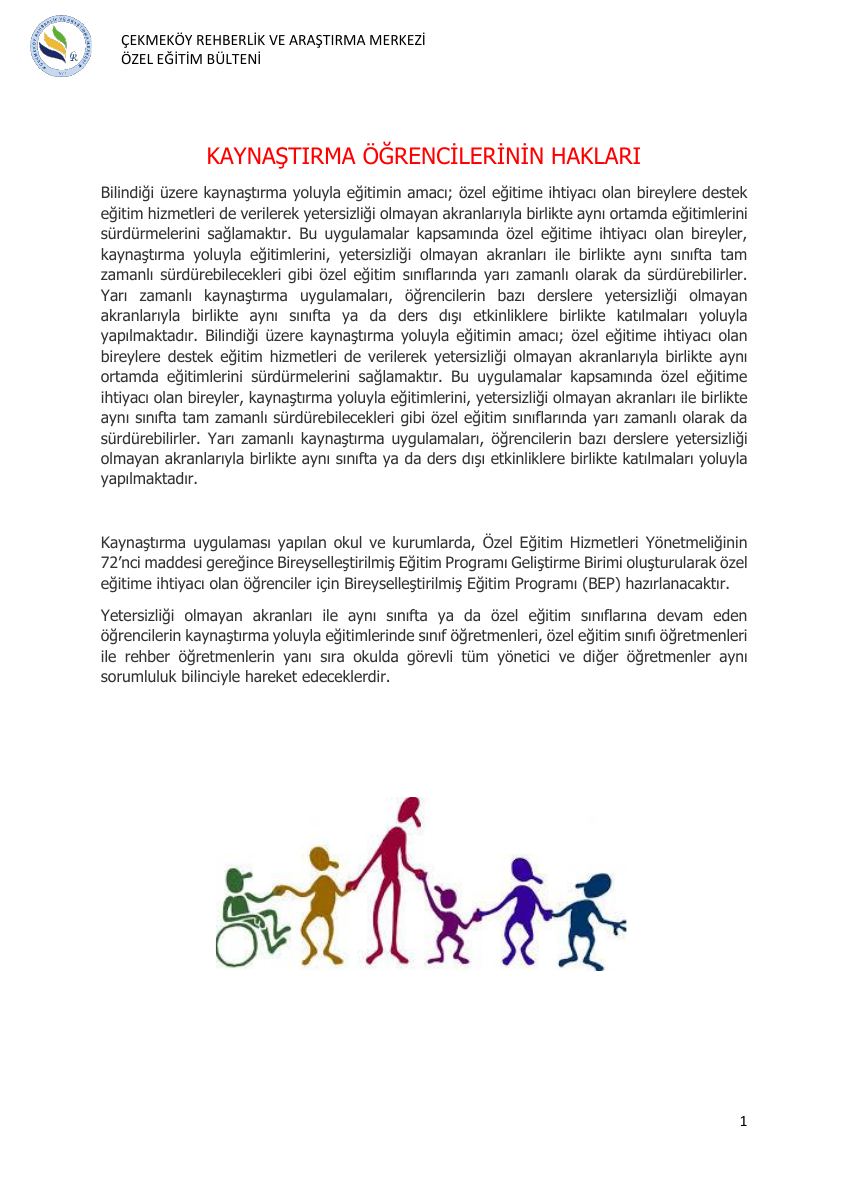 KAYNAŞTIRMA ÖĞRENCİLERİNİN HAKLARI - cekmekoyram.meb.k12.tr — gerçek ilk sayfa