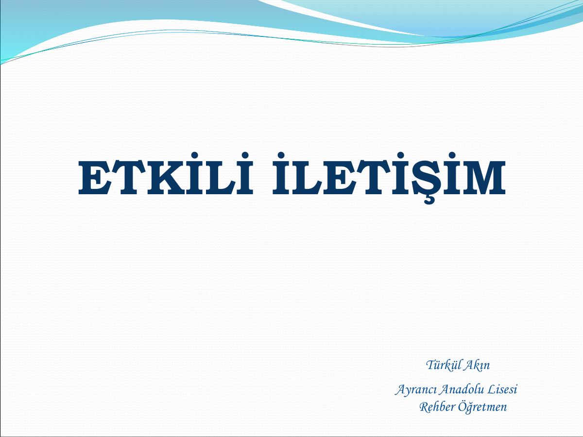 ERGENLİK DÖNEMİ ve ERGENLE İLETİŞİM — gerçek ilk sayfa