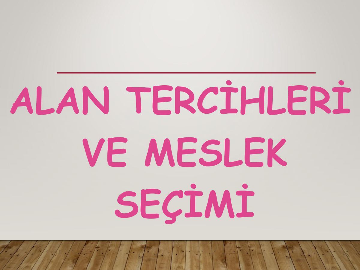 Meslek Seçimi Semineri — gerçek ilk sayfa