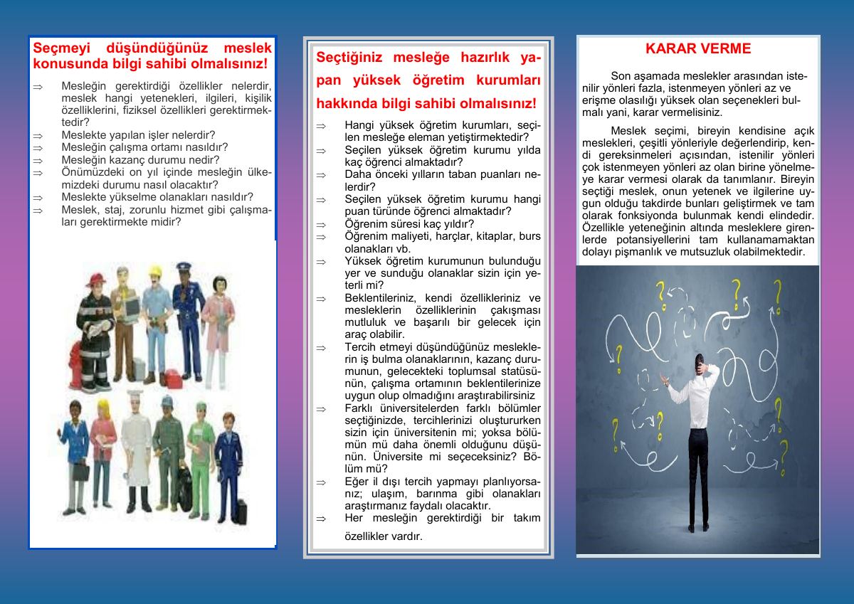 Doğru Meslek Seçimi Broşür — gerçek ilk sayfa