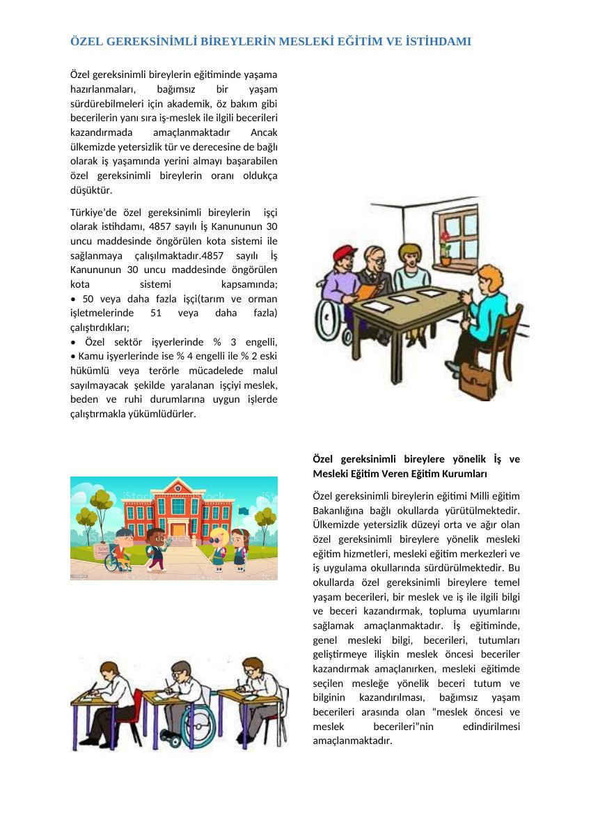 Özel Eğitim İstihdam Alanları Broşürü — gerçek ilk sayfa