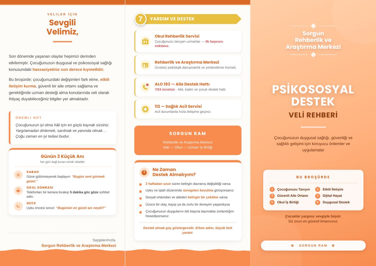 Psikososyal Destek Veli Broşürü - Trifold — gerçek ilk sayfa