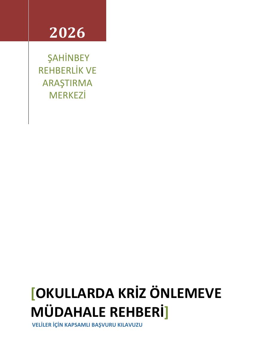 Okullarda Kriz Önlemeve Müdahale Rehberi — gerçek ilk sayfa