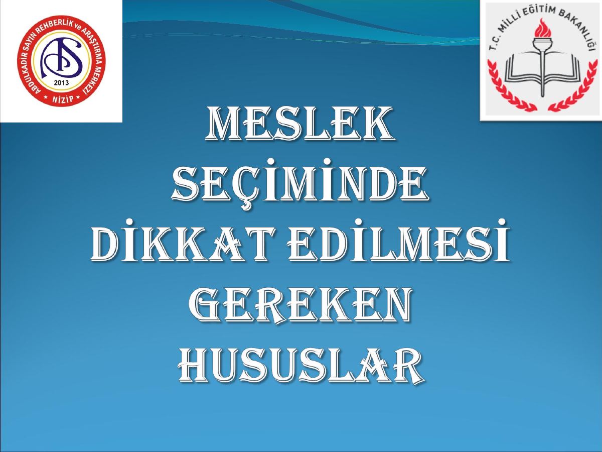 Kariyer Danışmanlığı Ocak Ayı Dökümanları-Meslek Seçiminde Dikkat Edilmesi Gerekenler — gerçek ilk sayfa