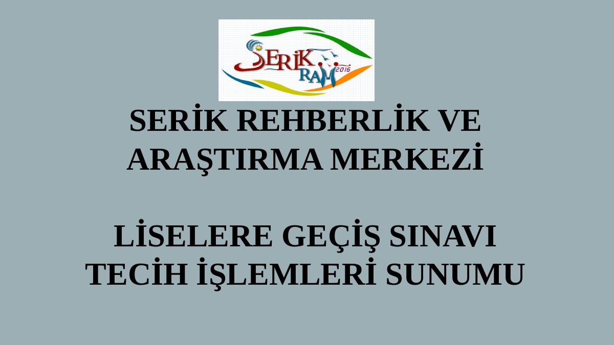Liselere Geçiş Sinavi Tecih İşlemleri Sunumu — gerçek ilk sayfa