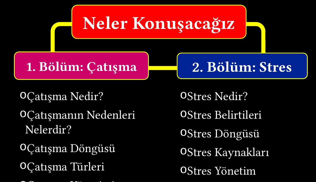 ÇATIŞMA VE STRES YÖNETİMİ SUNUMU — gerçek ilk sayfa