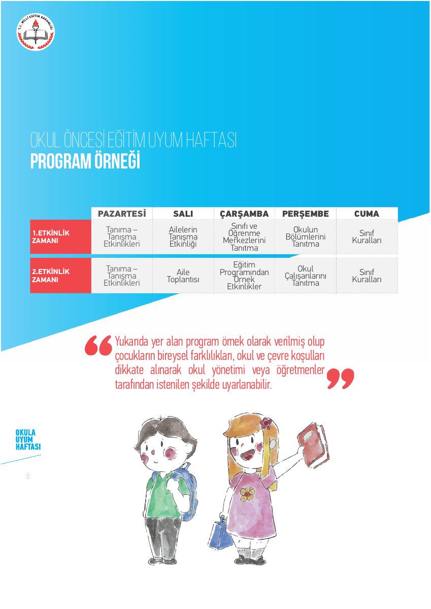 Okul Öncesi Eğitim Uyum Haftası — gerçek ilk sayfa