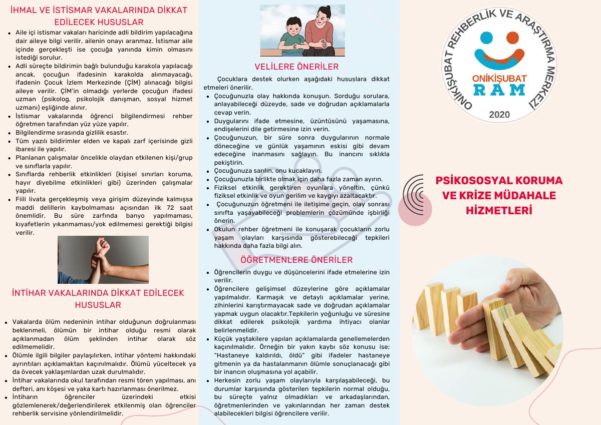 Psikososyal Koruma ve Krize Müdahale Hizmetleri Broşürü — gerçek ilk sayfa