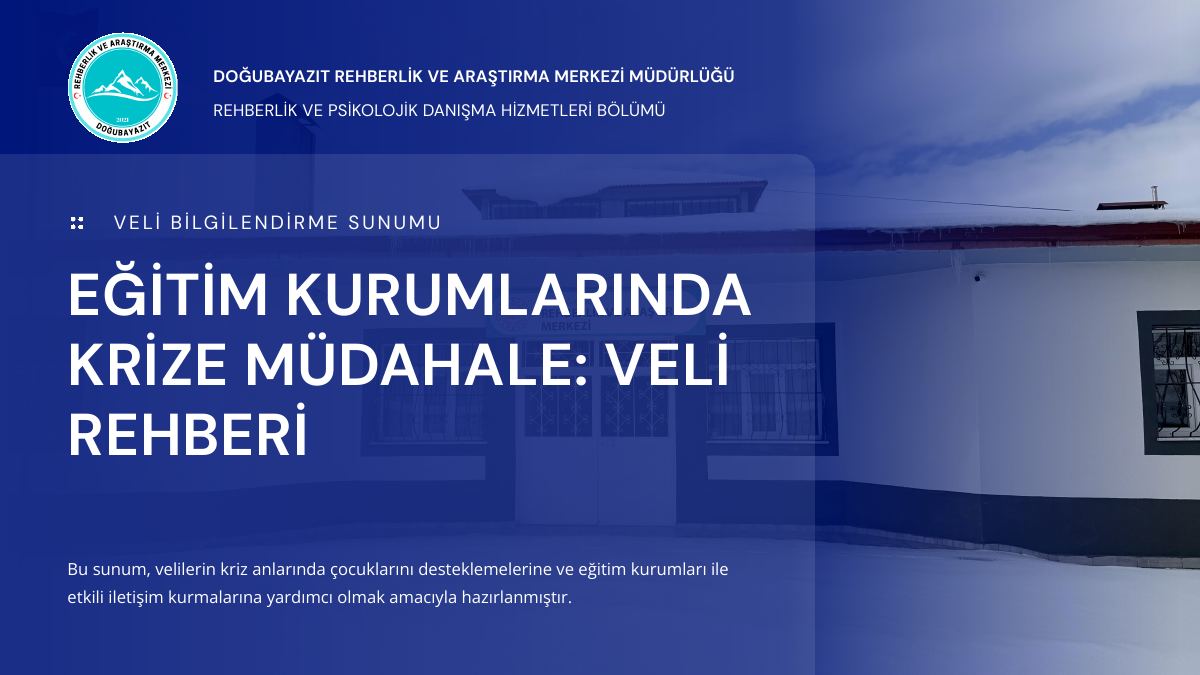 Eğitim Kurumlarında Krize Müdahale · Veli Rehberi · 2026 — gerçek ilk sayfa