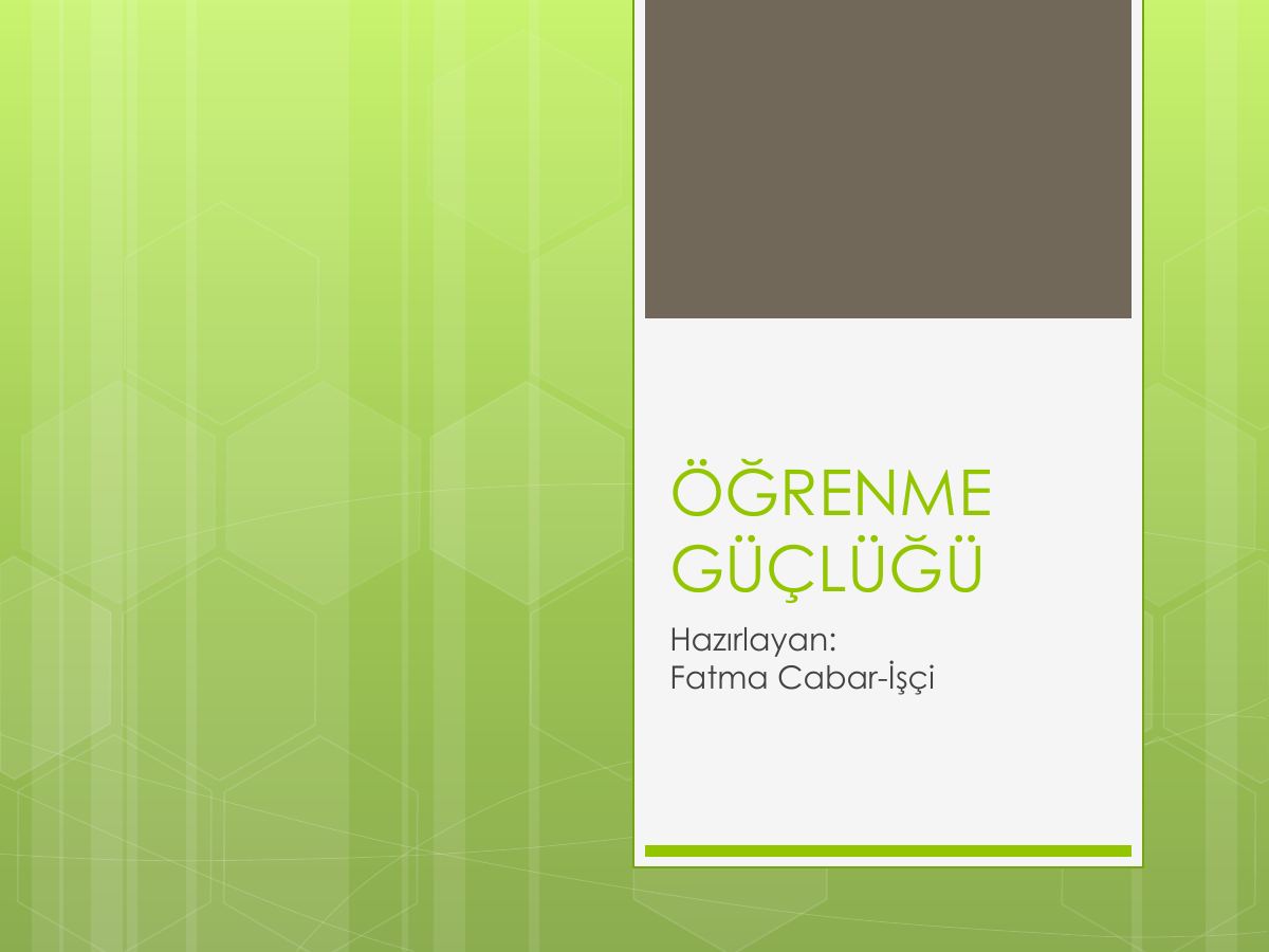 Öğrenme Güçlüğü · Aile Eğitimi Sunusu · 2026 — gerçek ilk sayfa