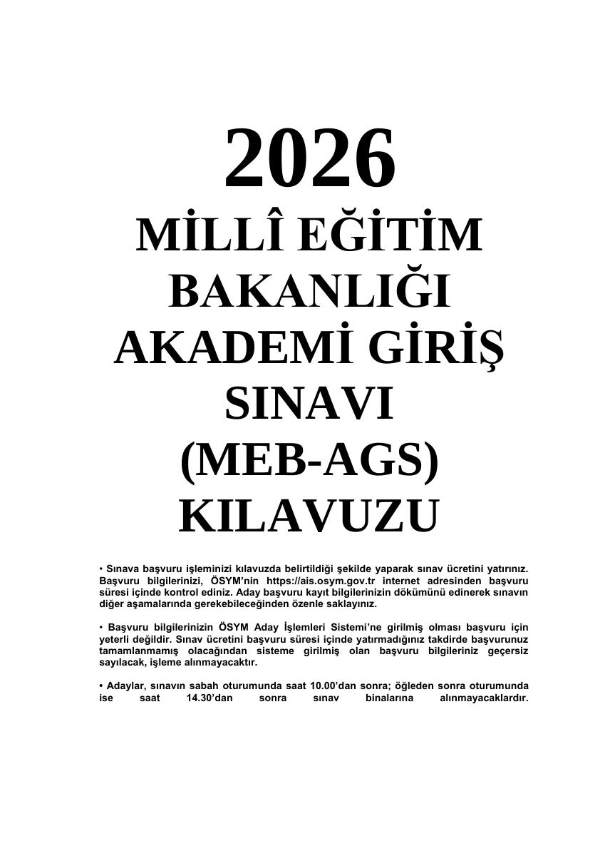 2026 MEB-AGS · Başvuru Kılavuzu — gerçek ilk sayfa