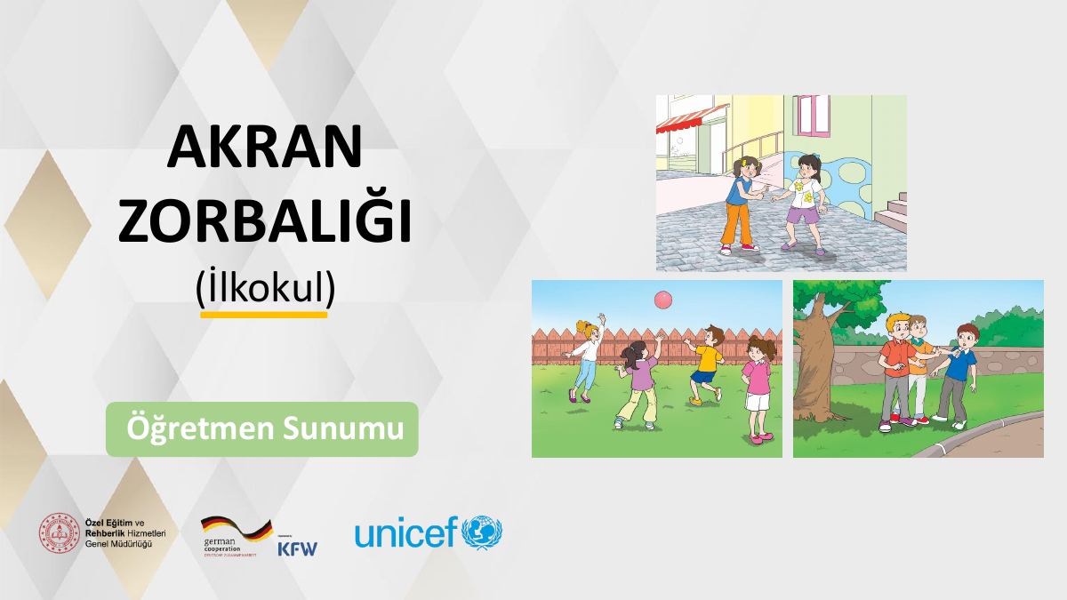 Akran Zorbalığı · Öğretmen Sunumu · İlkokul — gerçek ilk sayfa