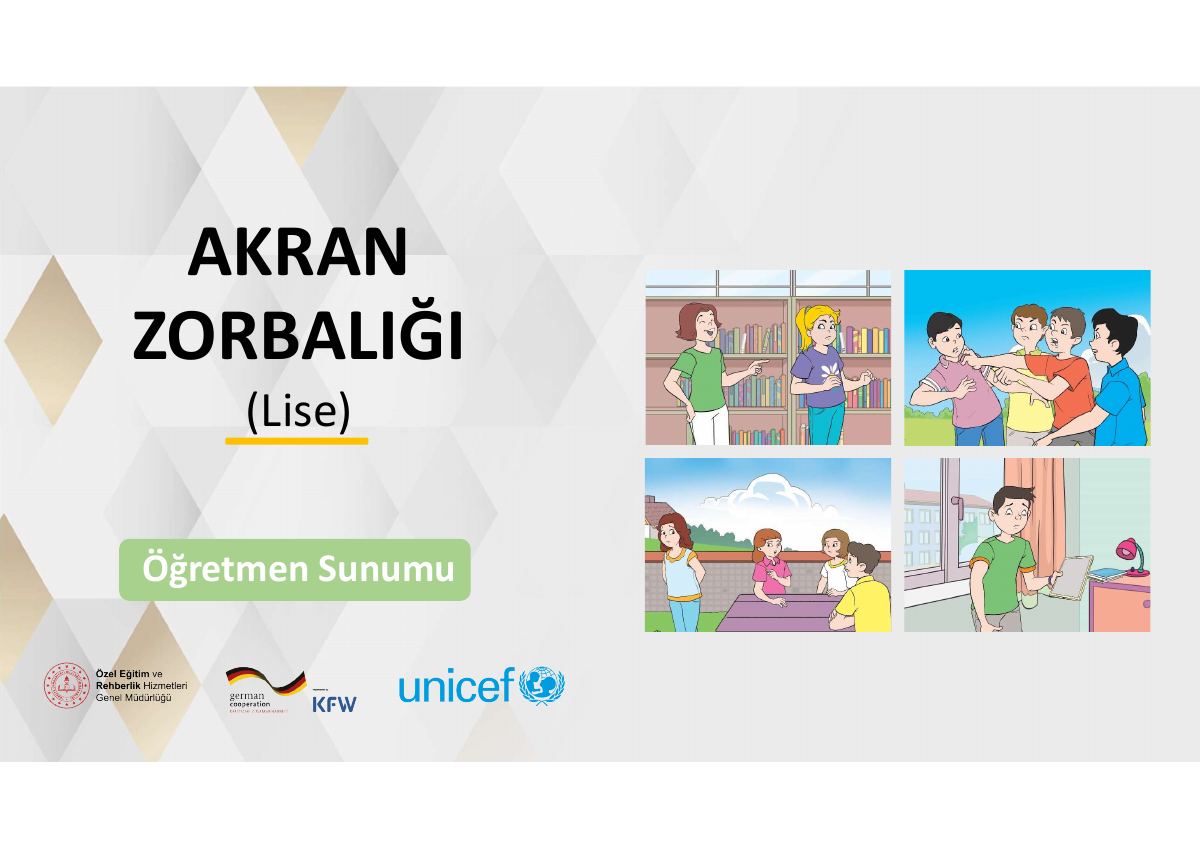 Akran Zorbalığı · Öğretmen Sunumu · Lise — gerçek ilk sayfa