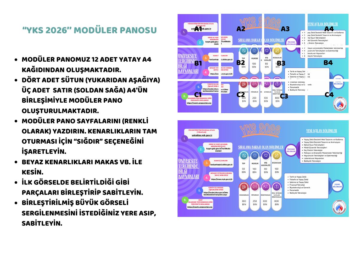 YKS 2026 · Modüler Pano — gerçek ilk sayfa